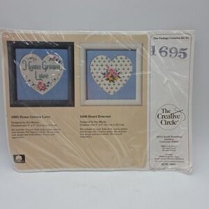NEW Vintage 1988 The Creative Circle Kit 1695  Home Grown Love Cross Stitch Kit
